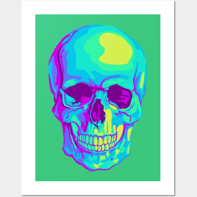 Bright Artsy Skull Wall Art by Slightly Unhinged